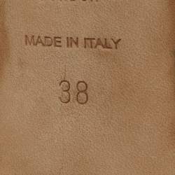 Pre Owned Jimmy Choo Red Canvas Bailey Ankle Wrap Sandals Size 38