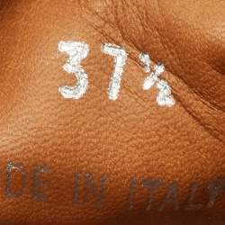 Pre Owned Jimmy Choo Gold  Croc Embossed Leather Miami Lace Up Sneakers Size 37.5