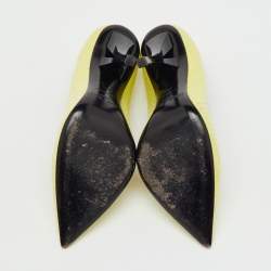 Pre Owned Jimmy Choo Lemon Yellow Elaphe Pumps Size 35.5