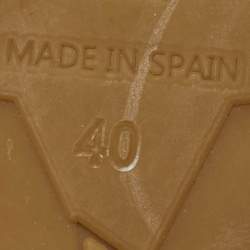 Pre Owned Jimmy Choo Beige Glitter Wedge Sandals Size 40