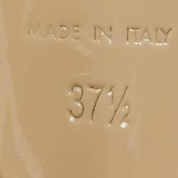 Pre Owned Jimmy Choo Beige Leather and Patent  Ankle Strap Sandals Size 37.5