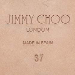 Pre Owned Jimmy Choo Nude Pink Leather Tiaret Flat Slides Size 37