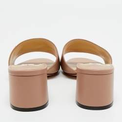 Pre Owned Jimmy Choo Beige Leather Minea 45  Slide Sandals Size 39