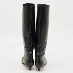 Pre Owned Jimmy Choo Black Leather Maxima Knee Boots Size 40