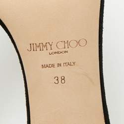 Pre Owned Jimmy Choo Black Suede Alva Sandals Size 38