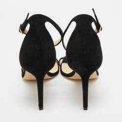 Pre Owned Jimmy Choo Black Suede Alva Sandals Size 38
