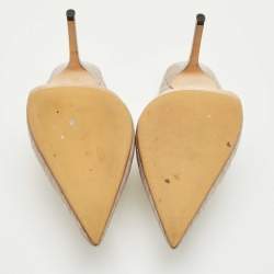 Pre Owned Jimmy Choo Grey Croc Embossed Leather Bing Mules Size 38.5