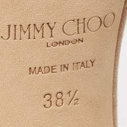 Pre Owned Jimmy Choo Beige Suede Misty Ankle Strap Sandals Size 38.5