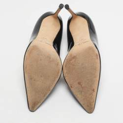 Pre Owned Jimmy Choo Black Patent Leather Romy Pumps Size 38.5