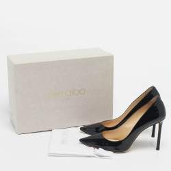 Pre Owned Jimmy Choo Black Patent Leather Romy Pumps Size 38.5