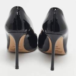 Pre Owned Jimmy Choo Black Patent Leather Romy Pumps Size 38.5