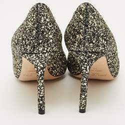 Pre Owned Jimmy Choo Gold/Black Star Course Glitter Romy Pumps Size 39