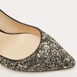 Pre Owned Jimmy Choo Gold/Black Star Course Glitter Romy Pumps Size 39
