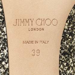 Pre Owned Jimmy Choo Gold/Black Star Course Glitter Romy Pumps Size 39