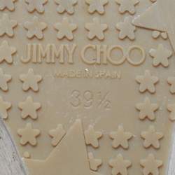 Pre Owned Jimmy Choo Cream Leather Prima Wedge Sandals Size 39.5