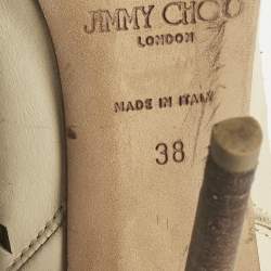 Pre Owned Jimmy Choo Beige Suede Embellished 'Zanzibar' Cut-Out Booties Size 38