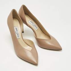 Pre Owned Jimmy Choo Beige Leather Sophia D'orsay Pumps