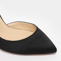 Pre Owned Jimmy Choo Black Suede Lucy Ankle Strap Pointed Toe D'orsay Pumps Size 36