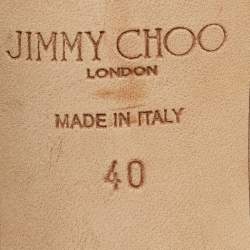 Pre Owned Jimmy Choo Beige PVC and Suede josefine 100 Crystals Embellished Sandals Size 40