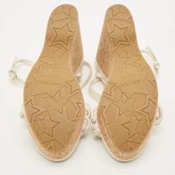 Pre Owned Jimmy Choo Cream Leather Diosa Wedge Sandals Size 40