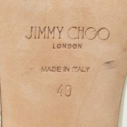 Pre Owned Jimmy Choo Cream Leather Diosa Slide Sandals Size 40