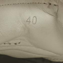 Pre Owned Jimmy Choo White/Silver Leather Studded Hawaii/F Low Top Sneakers Size 40