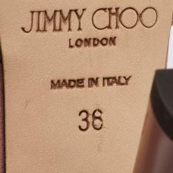 Pre Owned Jimmy Choo Dusty Rose Satin Crystal Buckle Embellished Smokey Mules Size 36