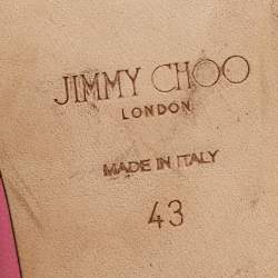 Pre Owned Jimmy Choo Pink Leather Diosa Slide Sandals Size 43