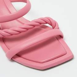 Pre Owned Jimmy Choo Pink Leather Diosa Slide Sandals Size 43