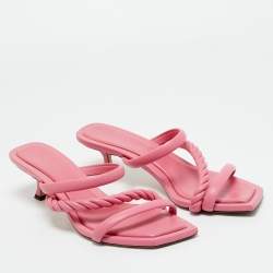 Pre Owned Jimmy Choo Pink Leather Diosa Slide Sandals Size 43