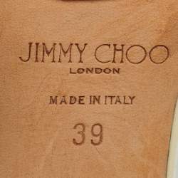 Pre Owned Jimmy Choo Cream Patent Leather Ankle Strap Sandals Size 39