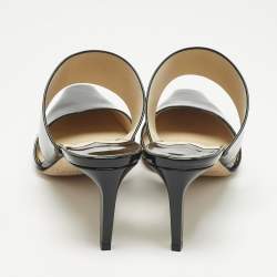 Pre Owned Jimmy Choo Black Patent Leather Hawke Pointed Toe Mules Size 40