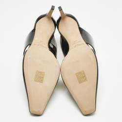 Pre Owned Jimmy Choo Black Patent Leather Hawke Pointed Toe Mules Size 40