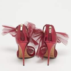 Pre Owned Jimmy Choo Metallic Velvet and Leather Ankle Strap Sandals Size 39