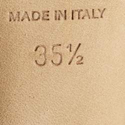 Pre Owned Jimmy Choo Gold Glitter and Leather Strappy Sandals Size 35.5