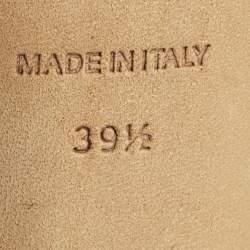 Pre Owned Jimmy Choo Blue/Grey Velvet And Leather Bow Lilyth Ankle Strap Sandals Size 39.5