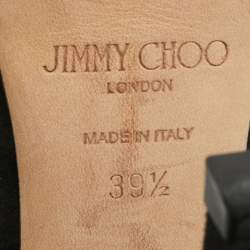 Pre Owned Jimmy Choo Black Suede Alva Ankle Strap Sandals Size 39.5