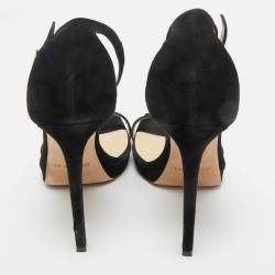 Pre Owned Jimmy Choo Black Suede Alva Ankle Strap Sandals Size 39.5