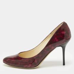Pre Owned Jimmy Choo Two Tone Patent Leather Gilbert Pumps Size 36.5