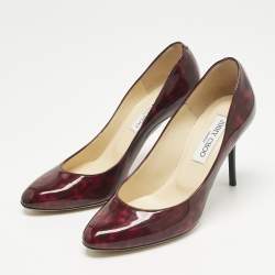 Pre Owned Jimmy Choo Two Tone Patent Leather Gilbert Pumps Size 36.5