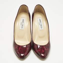Pre Owned Jimmy Choo Two Tone Patent Leather Gilbert Pumps Size 36.5