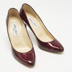 Pre Owned Jimmy Choo Two Tone Patent Leather Gilbert Pumps Size 36.5