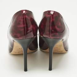 Pre Owned Jimmy Choo Two Tone Patent Leather Gilbert Pumps Size 36.5