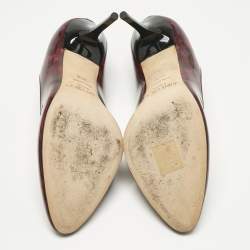 Pre Owned Jimmy Choo Two Tone Patent Leather Gilbert Pumps Size 36.5