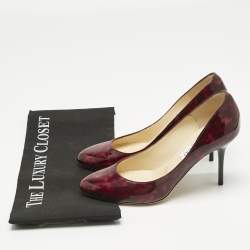 Pre Owned Jimmy Choo Two Tone Patent Leather Gilbert Pumps Size 36.5