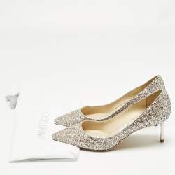 Pre Owned Jimmy Choo Two Tone Glitter Romy Pumps Size 36.5