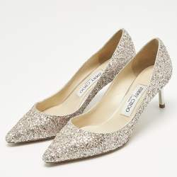 Pre Owned Jimmy Choo Two Tone Glitter Romy Pumps Size 36.5