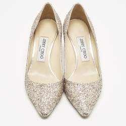 Pre Owned Jimmy Choo Two Tone Glitter Romy Pumps Size 36.5