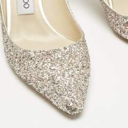 Pre Owned Jimmy Choo Two Tone Glitter Romy Pumps Size 36.5