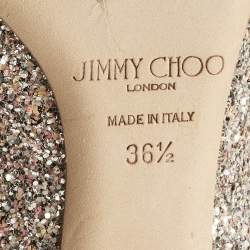 Pre Owned Jimmy Choo Two Tone Glitter Romy Pumps Size 36.5